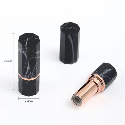 Luxo de color blanco y negro de lápiz labial tubo de contenedor vacío en forma de sexángulo