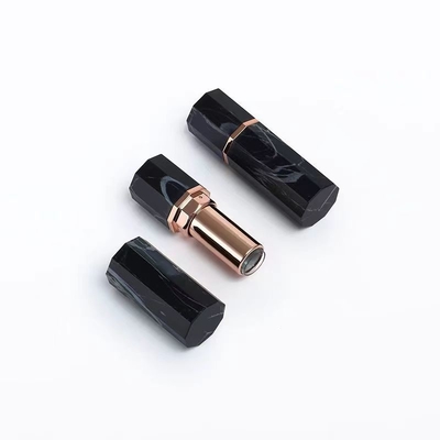 Casos de lápiz labial vacíos de lujo hexagonales personalizados con anillo de sello