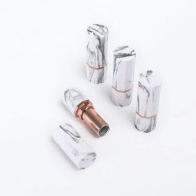 Casos de lápiz labial vacíos de lujo hexagonales personalizados con anillo de sello