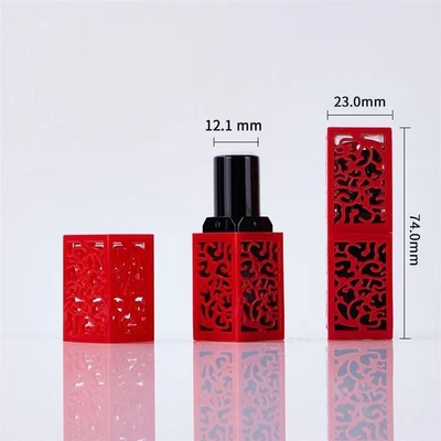 Forma cuadrada Rojo Negro Lípido vacío Tubo de tallado hueco
