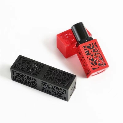 Elegantes cuadrados de plástico chinoiserie estuches de lápiz labial para recipientes de bálsamo labial