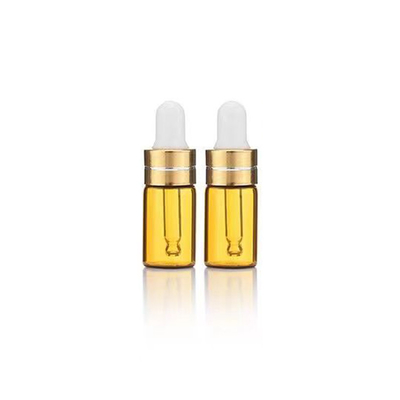 Botella de vidrio transparente de 5 ml para aceite esencial con gotero de aluminio