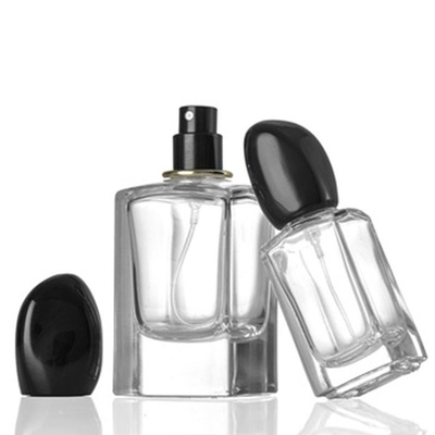 Hotsale 50ML &amp; 100ML botella de sprayer de vidrio para el perfume cuadrados vacíos contenedor de perfumería