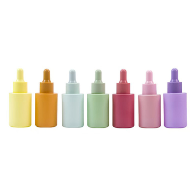 Botella de aceite esencial de vidrio de hombro plano de 20 ml, 30 ml y 50 ml personalizada con tapa de goteo
