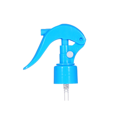 Pulverizador de disparo de plástico azul transparente 24/410 utilizado en el sello de botellas