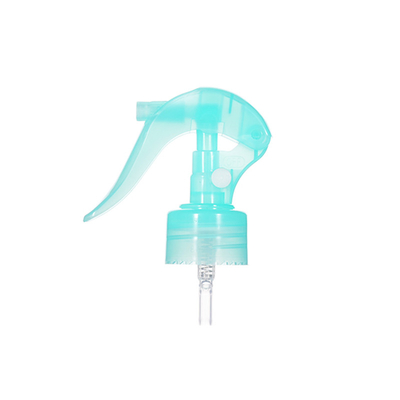 Pulverizador de disparo de plástico azul transparente 24/410 utilizado en el sello de botellas