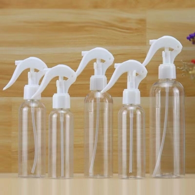 Botella de plástico transparente de 30 ml soporte de personalización coincidencia con el pulverizador de disparo