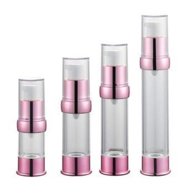 Botella de bomba sin aire de aluminio UV Rose Gold de 30 ml utilizada para aplicaciones de cuidado de la piel
