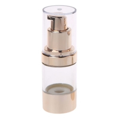 Calidad superior Oro Aluminio 20ml Botella de bomba de plástico sin aire Uso Cuidado de la piel
