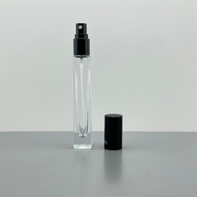 Botella de perfume de vidrio de 10 ml personalizada con bomba de rociador y tapa superior