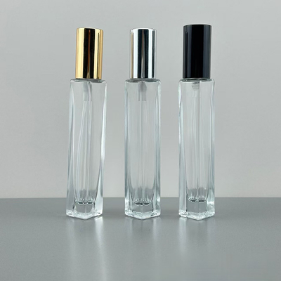 Botella de perfume de vidrio de 10 ml personalizada con bomba de rociador y tapa superior