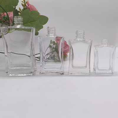 Botella de vidrio personalizada de 20 ml, 30 ml y 50 ml con pulverizador de aluminio y tapa superior
