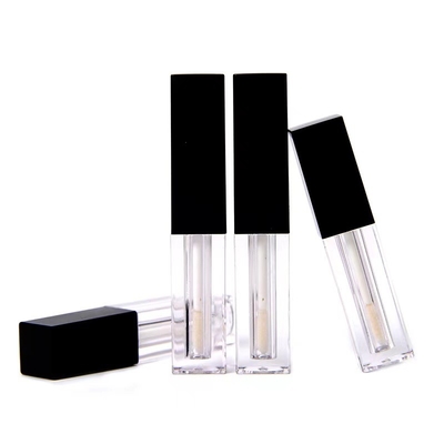 Bolsa de 1.2 ml de tubo de brillo de labios vacío cuadrado Negro y color transparente