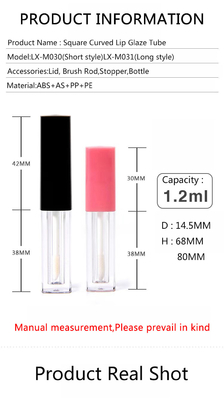 cilindro 1.2 ml tubo de brillo labial embalaje vacío con tapa larga acepta colores personalizados