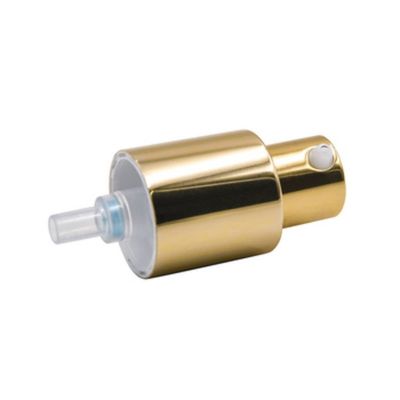 Bomba dispensadora de crema de alta gama totalmente de aluminio 24/410 utilizada para envases de cuidado de la piel