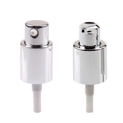 Bomba dispensadora de crema de alta gama totalmente de aluminio 24/410 utilizada para envases de cuidado de la piel