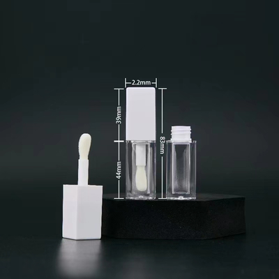 El cepillo de la cabeza grande 5ml de plástico para labios gloss tubo de soporte de color personalización