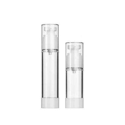Botella con bomba sin aire personalizada de 15 ml, 30 ml y 50 ml a prueba de fugas y dispensación controlada para cuidado de la piel y cosméticos