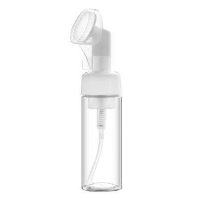 Botella de plástico de 100ml 150ml 200ml con bomba de espuma y cepillo de silicona para envases cosméticos personalizados