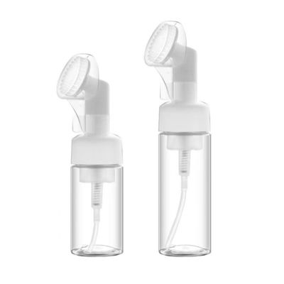 Botella de plástico de 100ml 150ml 200ml con bomba de espuma y cepillo de silicona para envases cosméticos personalizados