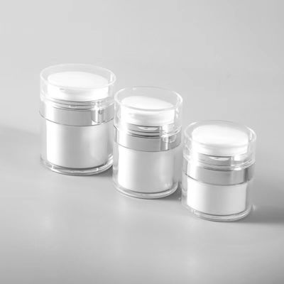 Tarro airless acrílico plástico personalizado con material PP e impresión serigráfica para loción cosmética y crema facial