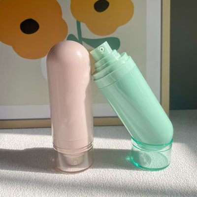 Botella airless de plástico personalizada con cabezal pulverizador de niebla o cabezal de bomba de loción e impresión serigráfica