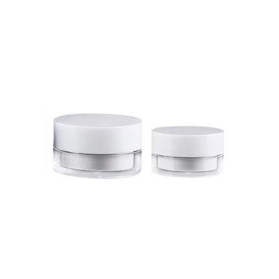 Tarro de crema redondo de doble capa de plástico AS de alta calidad de 15 g, 30 g y 50 g