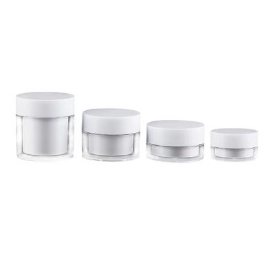 Tarro de crema redondo de doble capa de plástico AS de alta calidad de 15 g, 30 g y 50 g