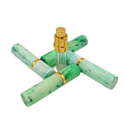 Superficie de diseño de mármol elegante ABS botella de perfume de 5 ml con fondo de rocío llenado muy popular soporte de ventas personalización