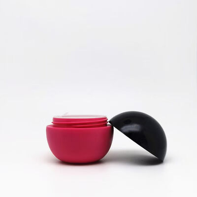 Tarro de crema de plástico de forma esférica en tamaños de 5g, 25g, 50g y 80g con impresión de ilustraciones personalizadas para envasado de cuidado de la piel