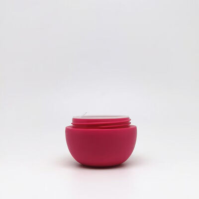 Tarro de crema de plástico de forma esférica en tamaños de 5g, 25g, 50g y 80g con impresión de ilustraciones personalizadas para envasado de cuidado de la piel