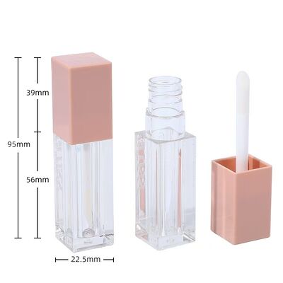 Forma cuadrada 7ml Color personalizable Gloss de labios tubo Gloss de labios vacío Contenedor para lápiz labial líquido