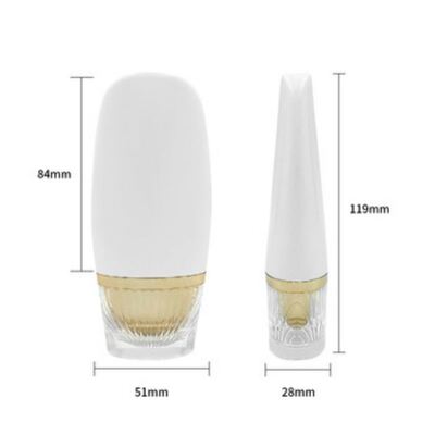 Botella de protector solar de oro de lujo de forma ovalada de 50 ml - Botella de plástico cosmético de alta gama para el cuidado de la piel