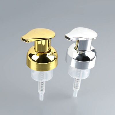 Dispensador de bomba de espuma electroplacada de cuerpo completo de 40 mm y 42 mm con alta salida de espuma para limpiadores faciales premium