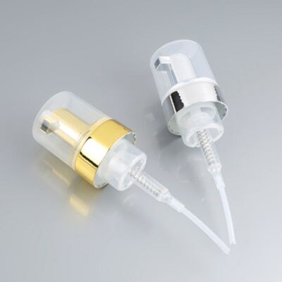 Dispensador de bomba de espuma electroplacada de cuerpo completo de 40 mm y 42 mm con alta salida de espuma para limpiadores faciales premium