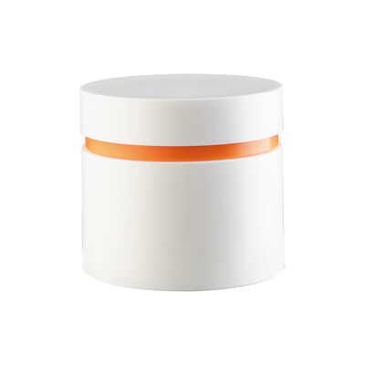 Tarro de crema cosmética blanca con tapa de sellado interior para productos de cuidado de la piel
