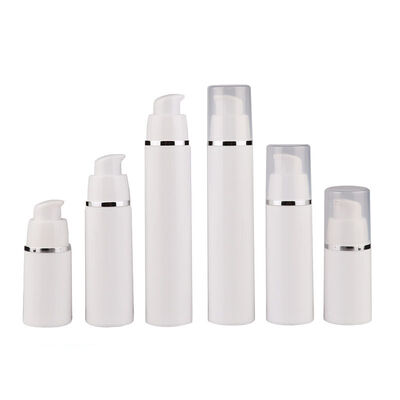 Venta al por mayor de botellas con bomba privada de aire de 15ml, 30ml y 50ml para cuidado de la piel con personalización OEM ODM en PP de calidad alimentaria