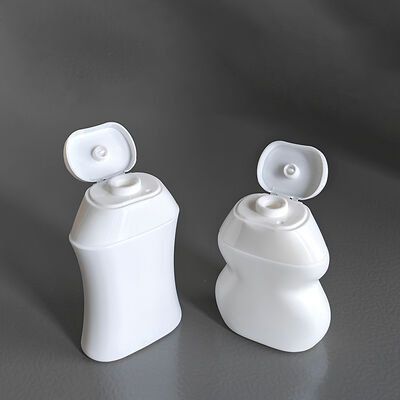Flip Top Cap Diseño 40ml 60ml HDPE Botella cosmética con formas personalizables para champú y cuidado de la piel