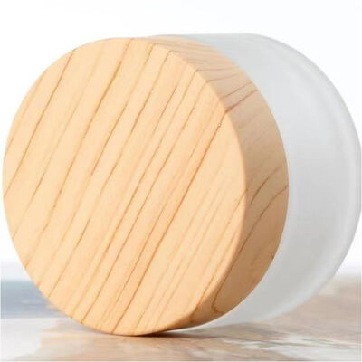5 g 10 g 15 g 30 g 50 g Frascos de crema de vidrio esmerilado vacíos Cosméticos recargables Contenedores de almacenamiento de viaje de madera natural a prueba de fugas para crema de ojos Mascarilla facial Cuidado de la piel