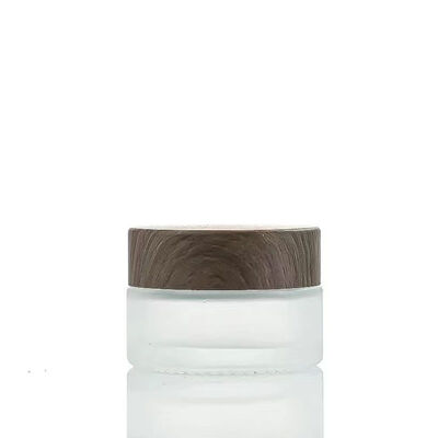 5g 10g 15g 30g 50g Frascos de vidrio congelado vacíos de crema cosmética de madera natural Contenedores para crema de ojos máscara facial