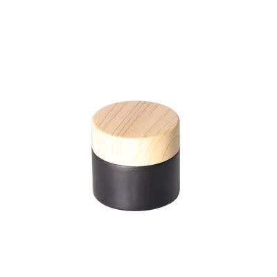 5g 10g 15g 30g 50g Frascos de vidrio congelado vacíos de crema cosmética de madera natural Contenedores para crema de ojos máscara facial
