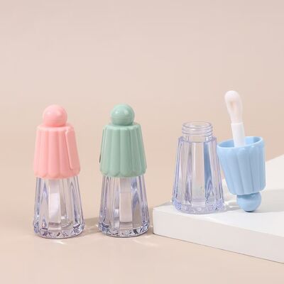 Por mayor 4,5 ml de plástico ecológico tipo paraguas Gloss de labios tubo de palillo para productos de cuidado de labios