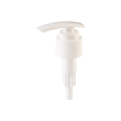 Bomba de loción acanalada blanca de 24 mm 28 mm Bomba de loción de plástico con tapa de rosca Bomba dispensadora de jabón para botellas