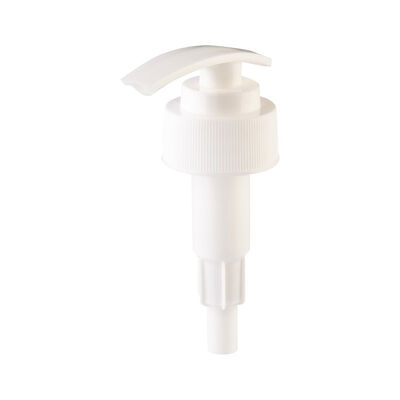 Bomba de loción acanalada blanca de 24 mm 28 mm Bomba de loción de plástico con tapa de rosca Bomba dispensadora de jabón para botellas