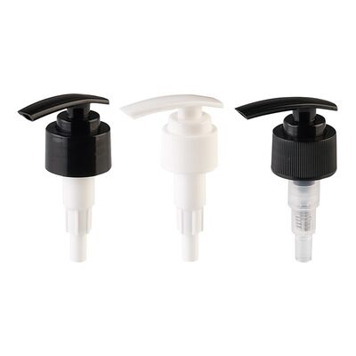 Bomba de loción acanalada blanca de 24 mm 28 mm Bomba de loción de plástico con tapa de rosca Bomba dispensadora de jabón para botellas
